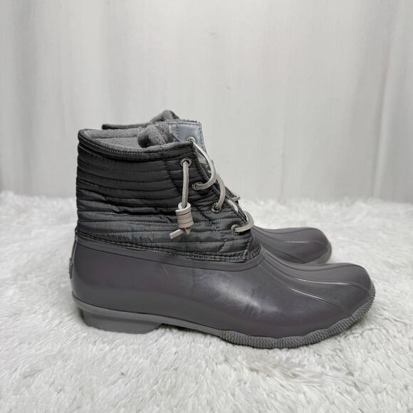 SPERRY / gray Saltwater puff nylon rubber duck boots / 10 - Picture 3 of 8